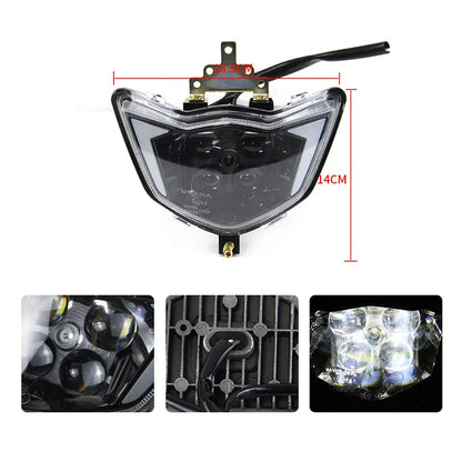 Off-road Motorcycle Front Headlights CQR LED Headlight Lens Lighting Lamp, High and Low Beam Indicator Lights, product view 02