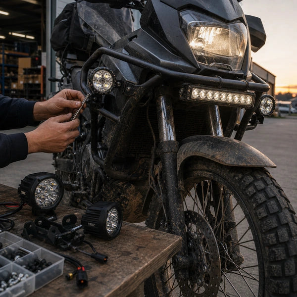 Off-road motorcycle LED lighting systems