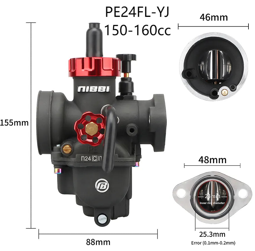 Pe17 18 22 24 26 28mm Nibbi Carburetor PE26 Flange Racing Version Motorcycle Off-road 175-200cc Modified Parts, product view 10