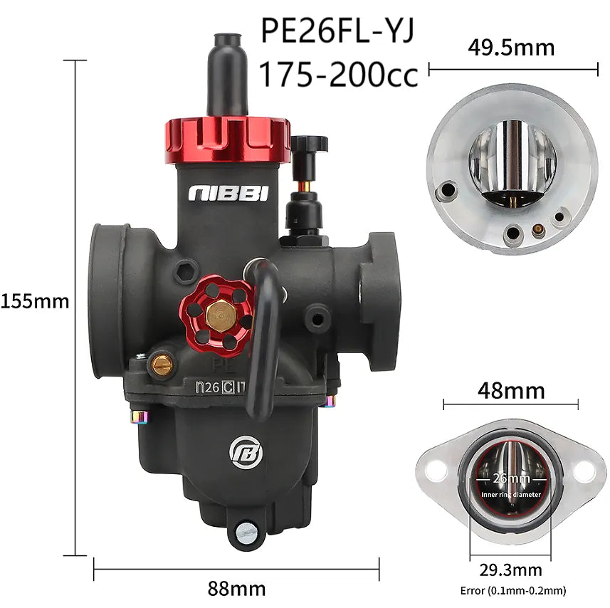 Pe17 18 22 24 26 28mm Nibbi Carburetor PE26 Flange Racing Version Motorcycle Off-road 175-200cc Modified Parts, product view 11