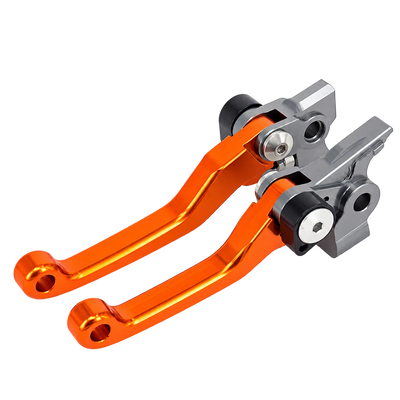 Orange motorcycle brake and clutch control levers