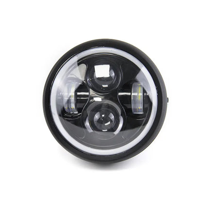 SENLIGHT Universal 6.5 Inch LED Headlight Lamp With Angel Eyes for Cafe Racer Motorcycle Motorbikes, product view 01