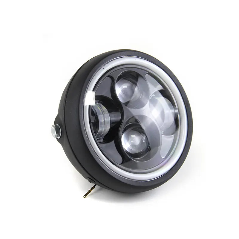 SENLIGHT Universal 6.5 Inch LED Headlight Lamp With Angel Eyes for Cafe Racer Motorcycle Motorbikes, product view 06
