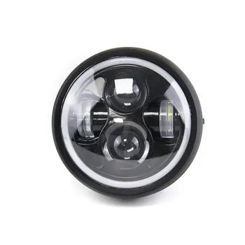 SENLIGHT Universal 6.5 Inch LED Headlight Lamp With Angel Eyes for Cafe Racer Motorcycle Motorbikes, product view 07