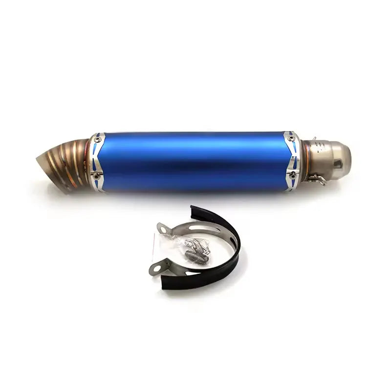 Stainless Steel Motorcycle Universal Blue Exhaust Pipe Muffler for Ninja250 300 400 Z800Z900Z1000GSXR600750, product view 01