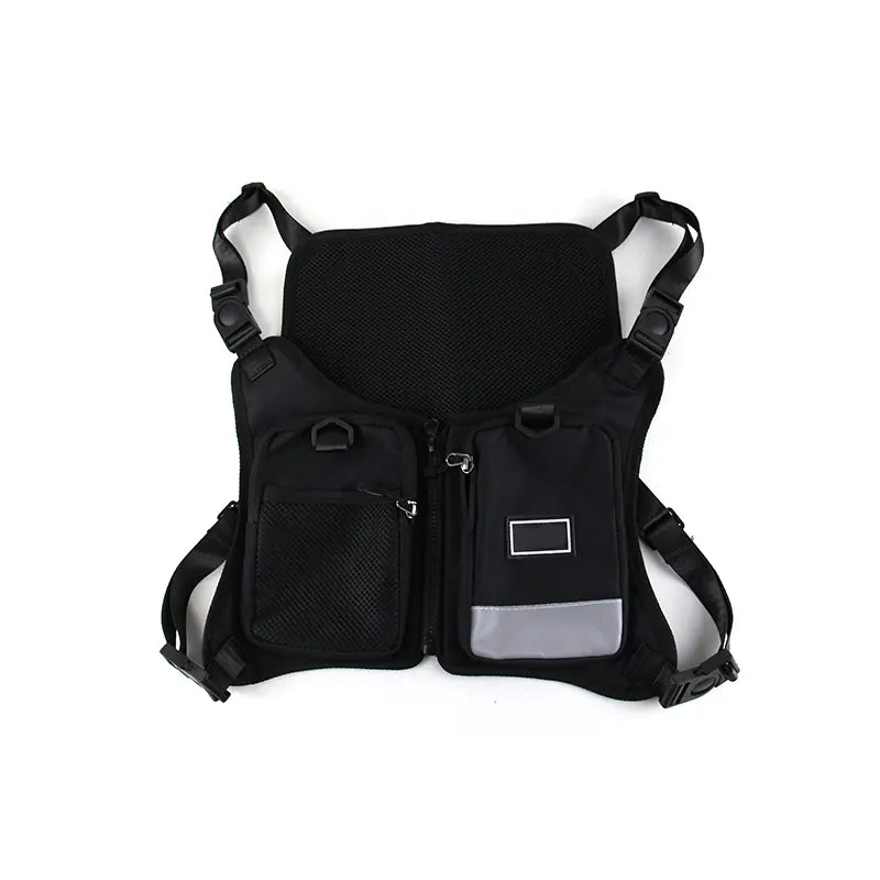 Trendy Hong Kong Style Vest Bag Motorcycle Riding Backpack Crossbody Chest Bag Trend Street Shoulders Bag for Men, product view 01