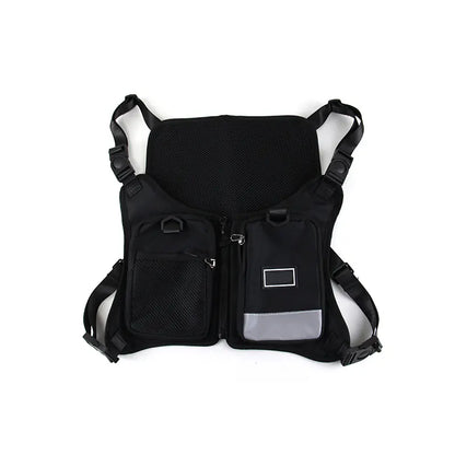 Trendy Hong Kong Style Vest Bag Motorcycle Riding Backpack Crossbody Chest Bag Trend Street Shoulders Bag for Men, product view 01