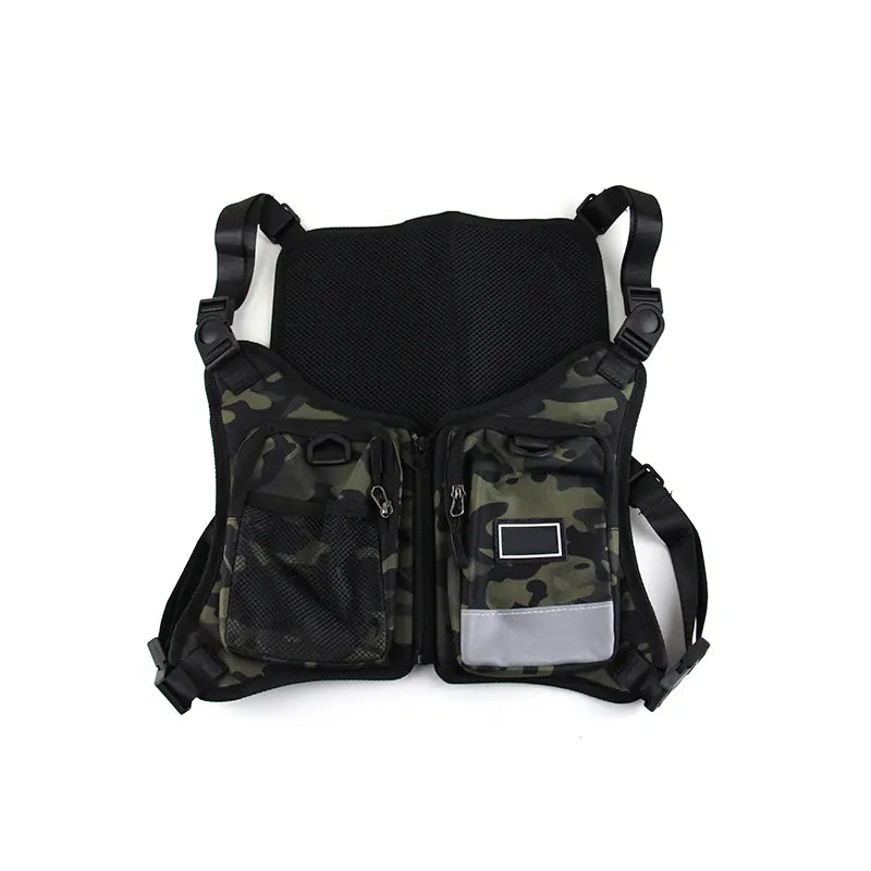 Trendy Hong Kong Style Vest Bag Motorcycle Riding Backpack Crossbody Chest Bag Trend Street Shoulders Bag for Men, product view 02