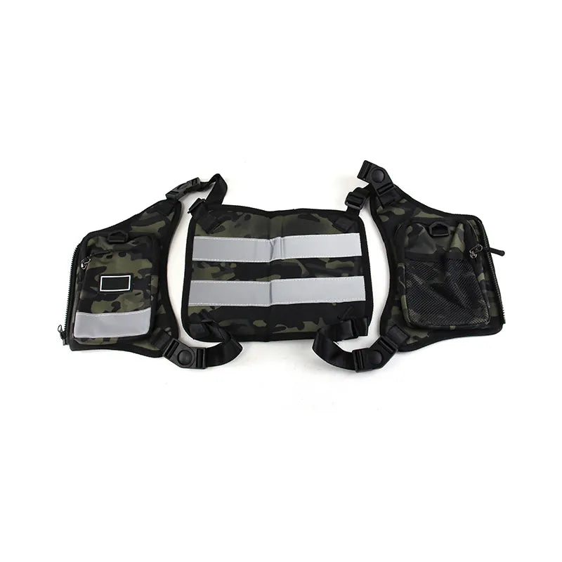Trendy Hong Kong Style Vest Bag Motorcycle Riding Backpack Crossbody Chest Bag Trend Street Shoulders Bag for Men, product view 05