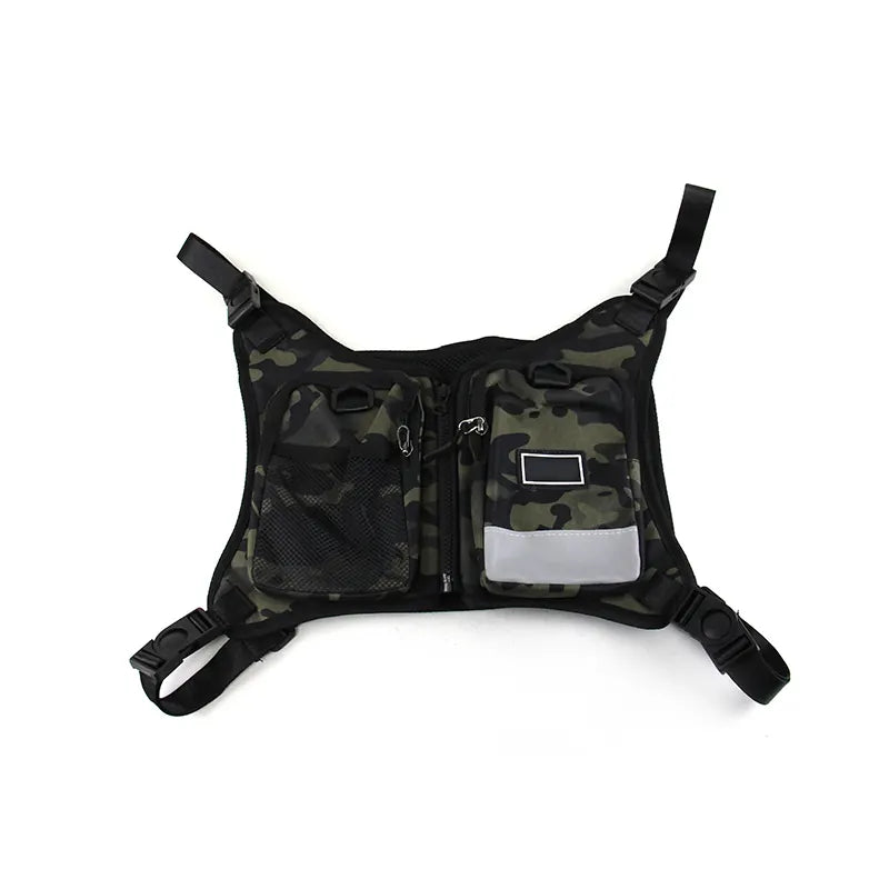 Trendy Hong Kong Style Vest Bag Motorcycle Riding Backpack Crossbody Chest Bag Trend Street Shoulders Bag for Men, product view 08