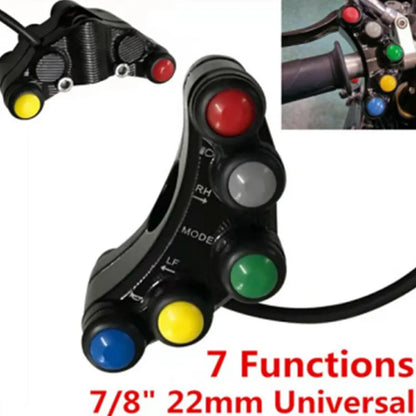 Universal 5 Button Array Motorcycle Switches Race Bikes 22mm Handlebar Switches, product view 02