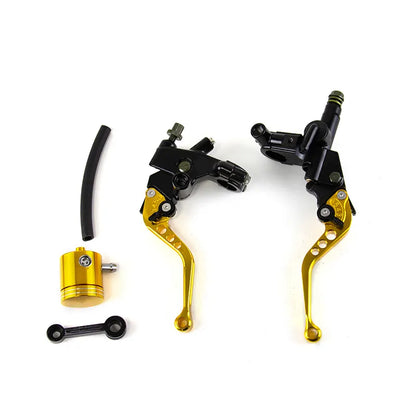 Universal CNC Aluminum Hydraulic Cylinder Master Reservoir Brake Lever Cable Clutch Handle Set, product view 03