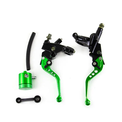 Universal CNC Aluminum Hydraulic Cylinder Master Reservoir Brake Lever Cable Clutch Handle Set, product view 04