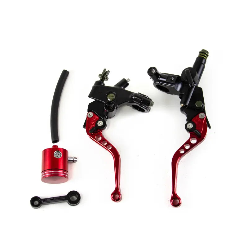 Universal CNC Aluminum Hydraulic Cylinder Master Reservoir Brake Lever Cable Clutch Handle Set, product view 06