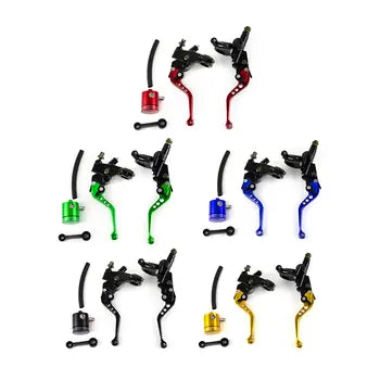 Universal CNC Aluminum Hydraulic Cylinder Master Reservoir Brake Lever Cable Clutch Handle Set, product view 07