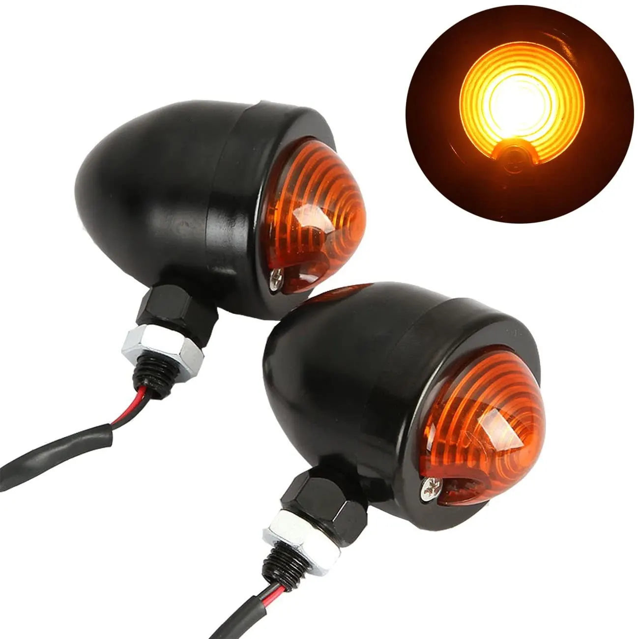 Universal Fit 2pcs 12v Motorcycle Turn Signal Indicator Light Steering Lamp for Harley Motorcycle, product view 02
