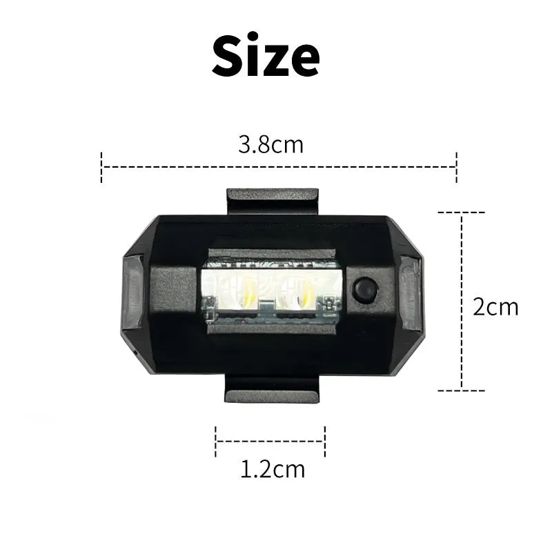 Universal Led Aircraft Strobe Lights Motorcycle Anti-collision Warning Light With USB Charging 7 Colors Turn Signal, product view 05