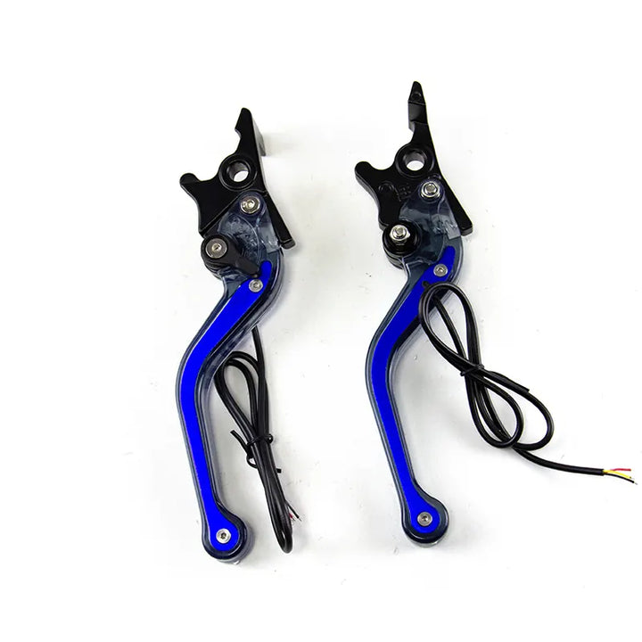 Universal Modified Motorcycle Front and Rear Brake Clutch Handle Lever Adjustable Steering Daytime Running Light Pull, product view 01