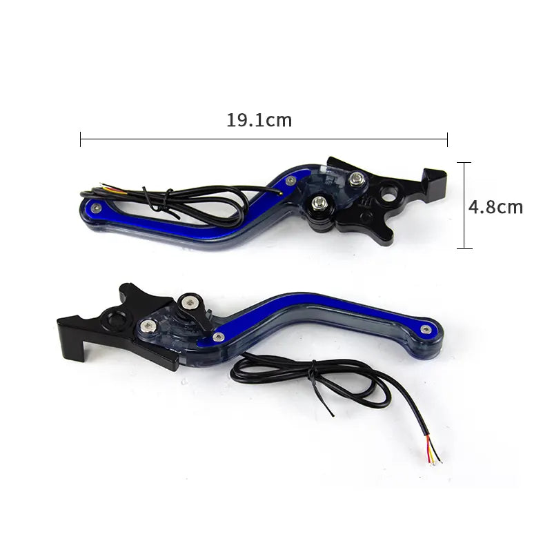 Universal Modified Motorcycle Front and Rear Brake Clutch Handle Lever Adjustable Steering Daytime Running Light Pull, product view 02