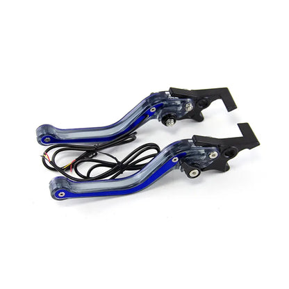 Universal Modified Motorcycle Front and Rear Brake Clutch Handle Lever Adjustable Steering Daytime Running Light Pull, product view 03
