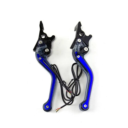 Universal Modified Motorcycle Front and Rear Brake Clutch Handle Lever Adjustable Steering Daytime Running Light Pull, product view 04