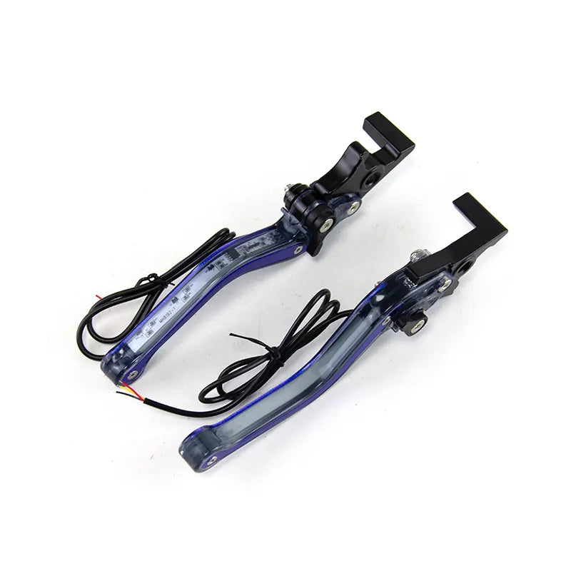 Universal Modified Motorcycle Front and Rear Brake Clutch Handle Lever Adjustable Steering Daytime Running Light Pull, product view 06