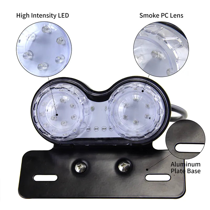 Universal Motorcycle Retro LED Tail Light for Harley Turn Signal Brake Taillight License Plate Lamp Lighting, product view 06
