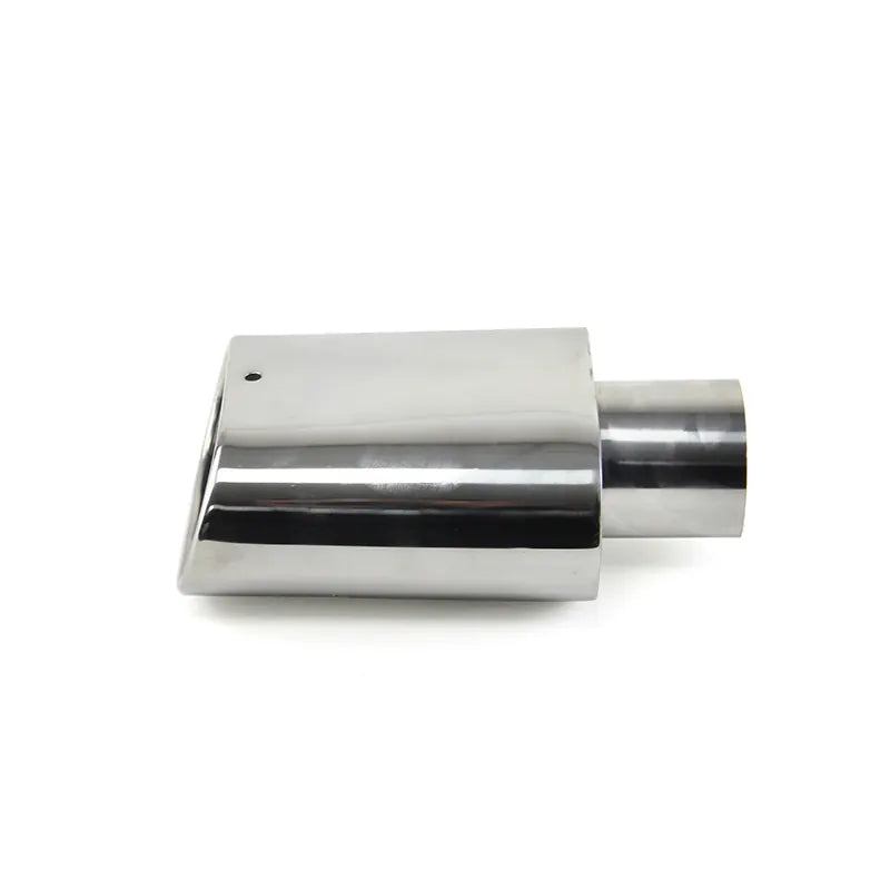 Universal Oval Outlet Exhaust Tip 9 Inch Length Polished Silver Stainless Muffler Downpipe, product view 01