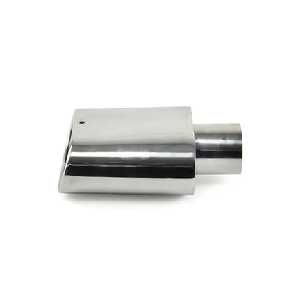 Universal Oval Outlet Exhaust Tip 9 Inch Length Polished Silver Stainless Muffler Downpipe, product view 01