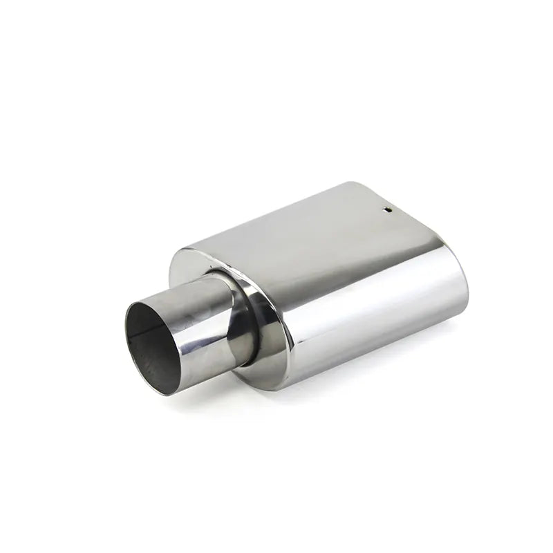 Universal Oval Outlet Exhaust Tip 9 Inch Length Polished Silver Stainless Muffler Downpipe, product view 03