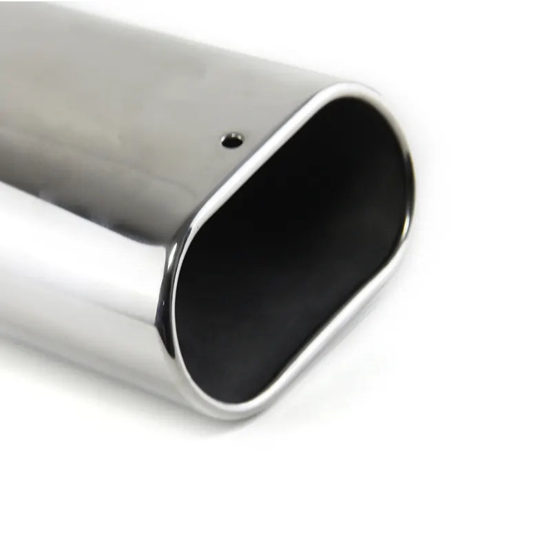 Universal Oval Outlet Exhaust Tip 9 Inch Length Polished Silver Stainless Muffler Downpipe, product view 06