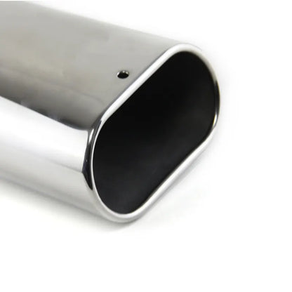 Universal Oval Outlet Exhaust Tip 9 Inch Length Polished Silver Stainless Muffler Downpipe, product view 06