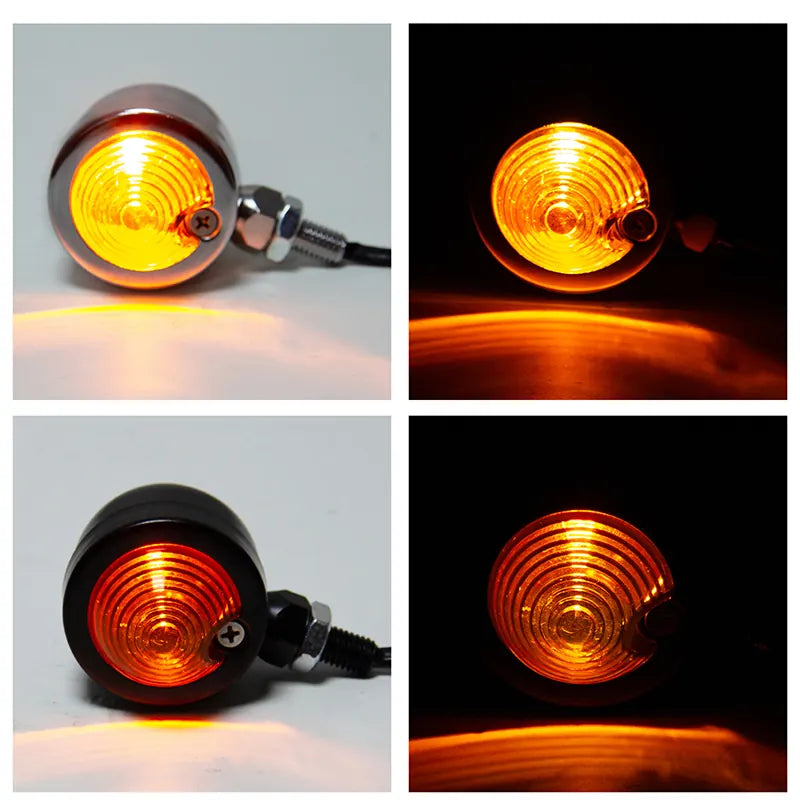 Universal Turn Signal Light for Harley Davidson Choppers Cruisers Turning Indicator Blinkers Amber Lights, product view 04