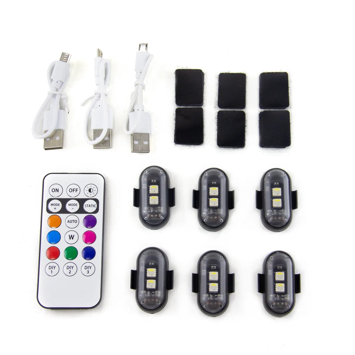 Wireless Led Strobe Light USB Rechargeable Warning Lamp for Car Motorcycle Drone Aircraft Remote Control Flashing, product view 01