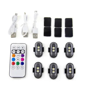 Wireless Led Strobe Light USB Rechargeable Warning Lamp for Car Motorcycle Drone Aircraft Remote Control Flashing, product view 08