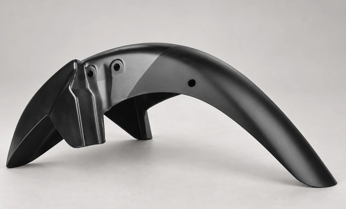 Real catalog mudguards & fenders product photographed on a bright studio background
