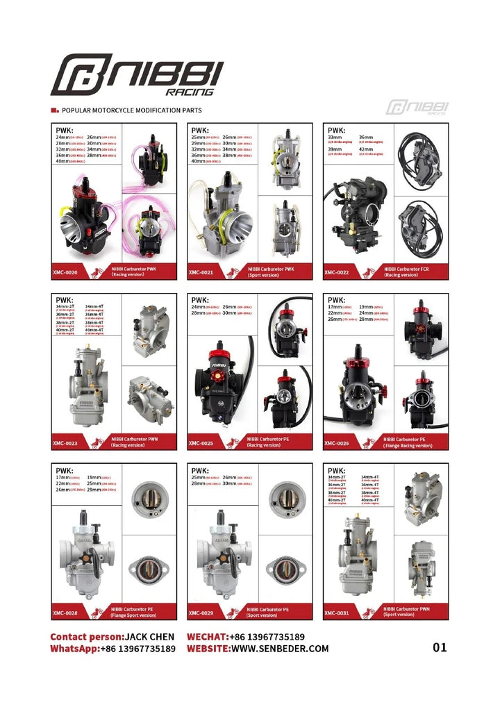 Nibbi Carburetor & Performance Parts catalog cover