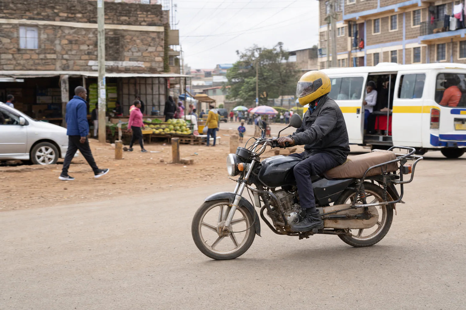 Africa motorcycle parts for a local rider in Nairobi