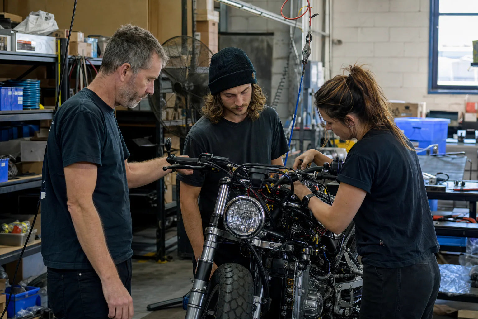 Australia and New Zealand motorcycle parts OEM buyer inspecting production samples