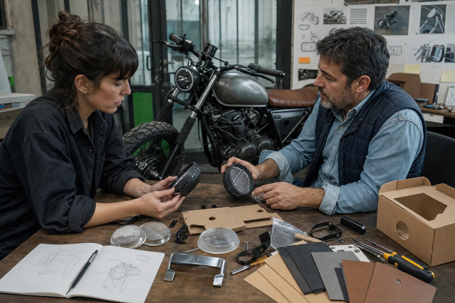 Aftermarket motorcycle parts prepared for private-label packing