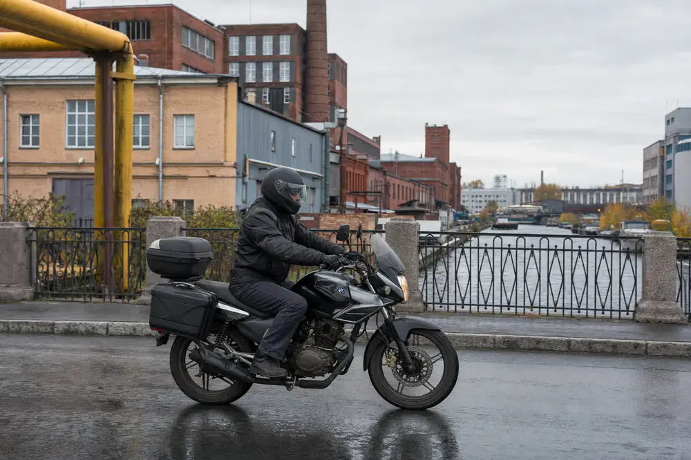Russia motorcycle parts market guide featuring a local rider in Saint Petersburg