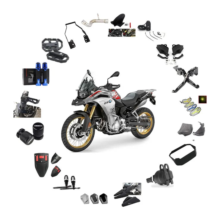 BMW F850GS with motorcycle parts