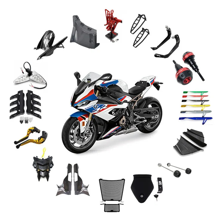 BMW S1000RR with motorcycle parts