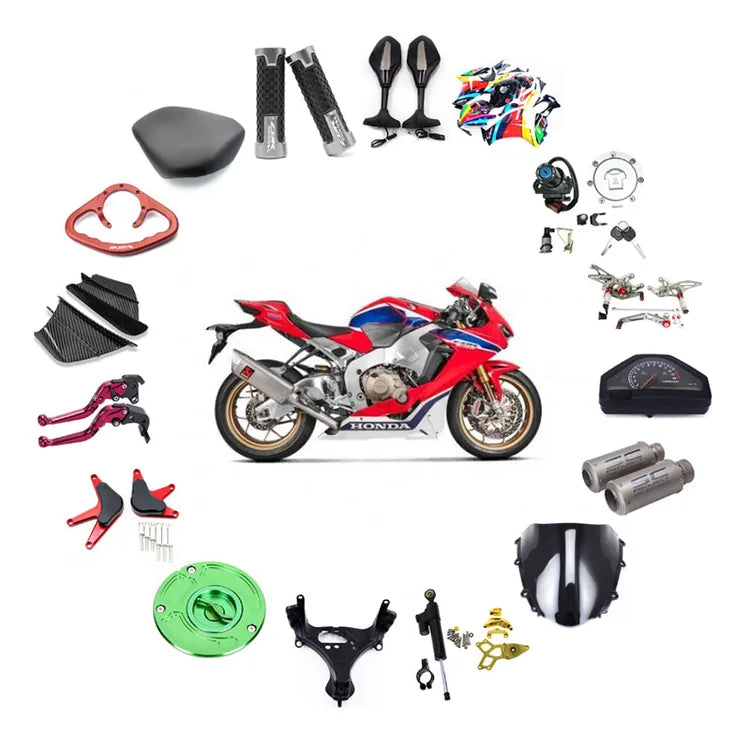 Honda CBR1000RR with motorcycle parts