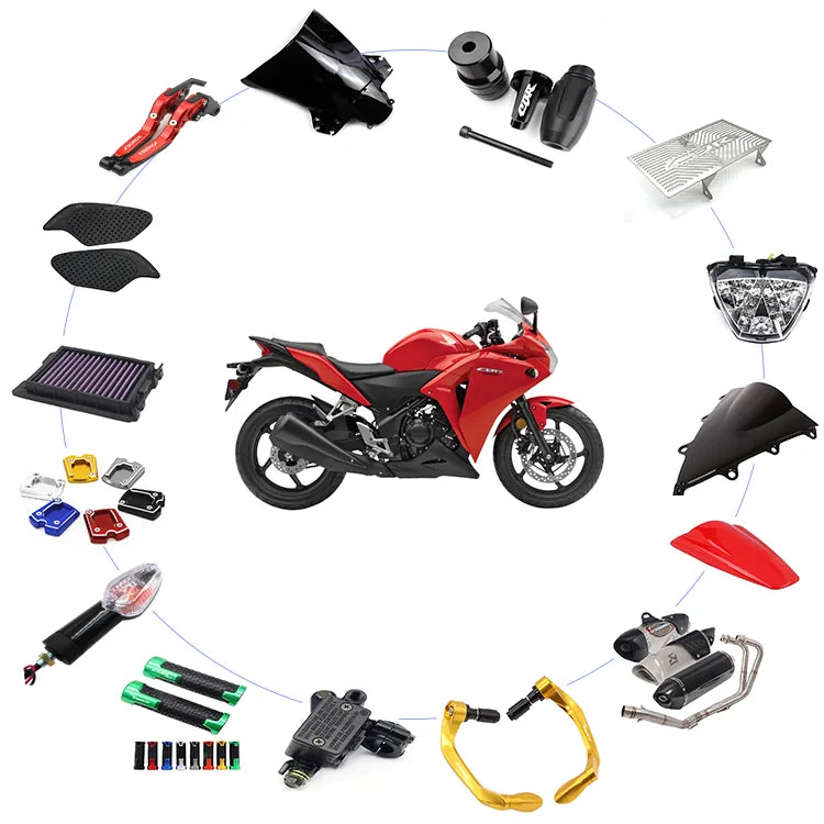 Honda CBR250R with motorcycle parts
