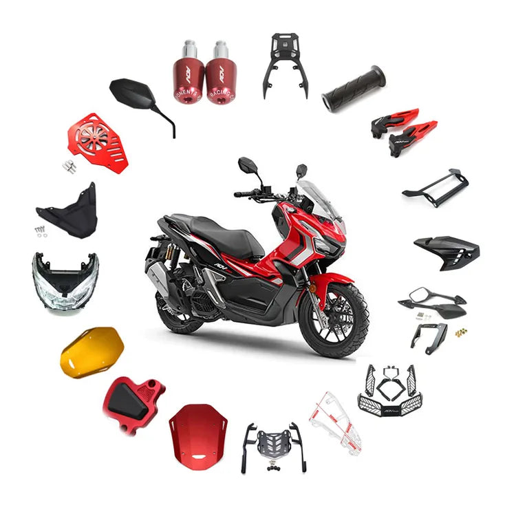 Honda ADV 150 with motorcycle parts