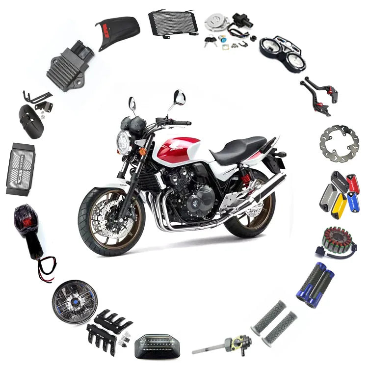 Honda CB400 with motorcycle parts