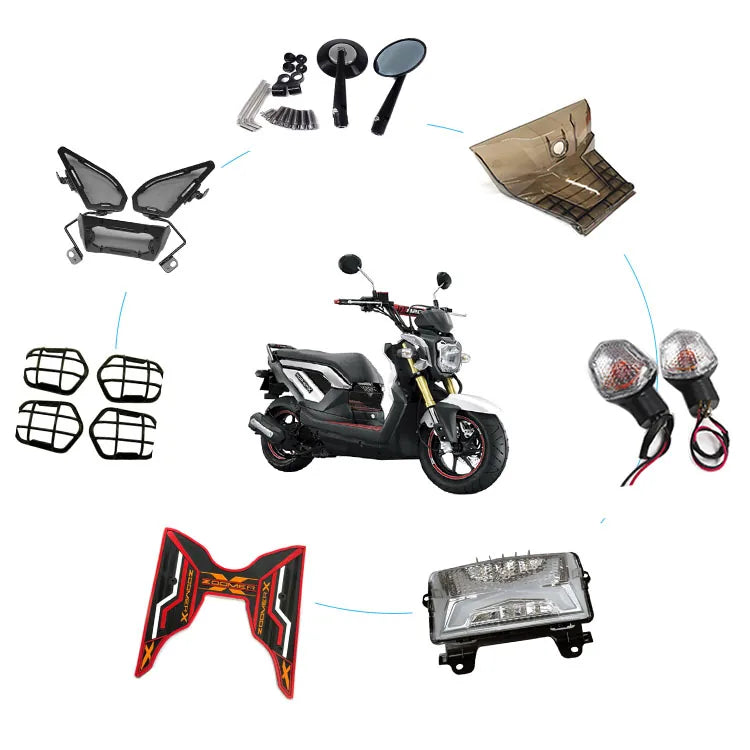 Honda Zoomer-X with motorcycle parts