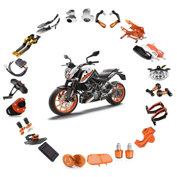 KTM Duke 200 with motorcycle parts