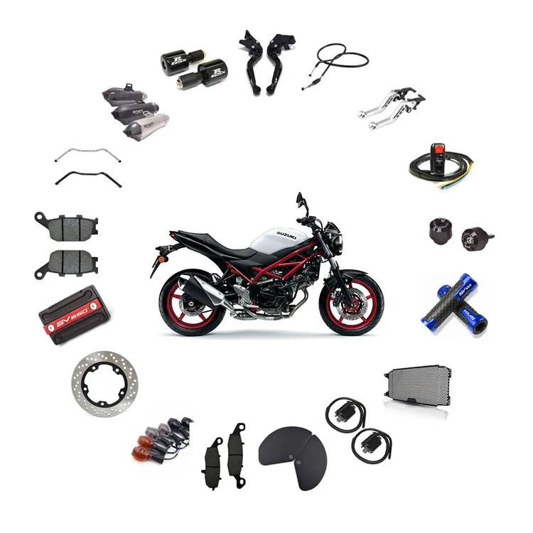 Suzuki SV650 with motorcycle parts